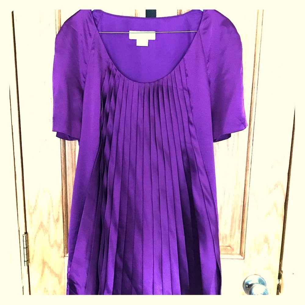 Michael Kors Pleated Tunic Dress | Purple | Petite M - Picture 3 of 7